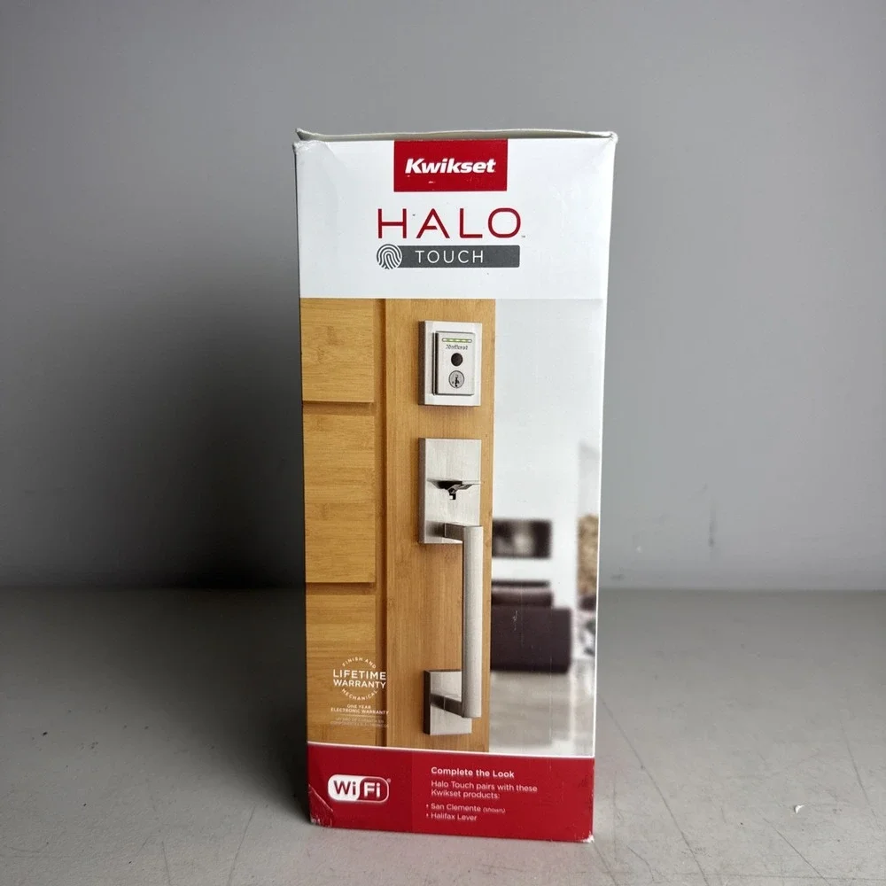 Kwikset Halo Touch Fingerprint Wi-Fi Smart Lock, Keyless Entry Door Low Profile